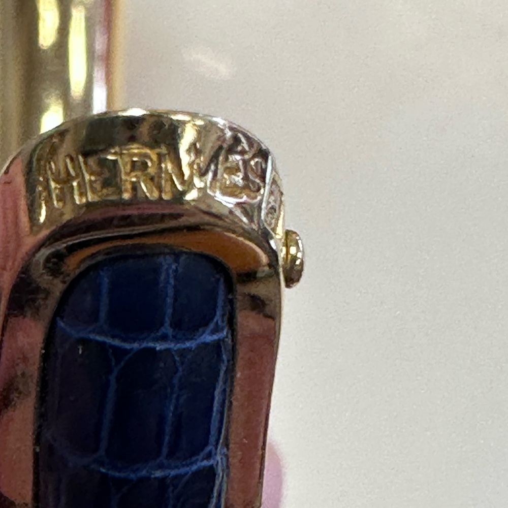 Hermes women’s Gold and Blue leather Bracelet- GORGEOUS! EXCELLENT CONDITION! - Picture 5 of 16